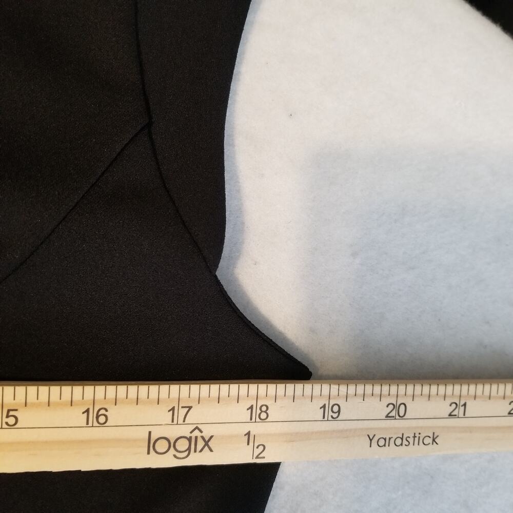 Shelby + Palmer Black Sheath Dress, Ruffle Detail, Cap Sleeve, Modest, Size 12 - Picture 8 of 10